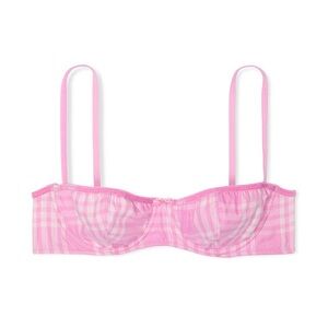 Victoria’s Secret Cotton Unlined Balconette Bra in Pink Plaid, 36 C